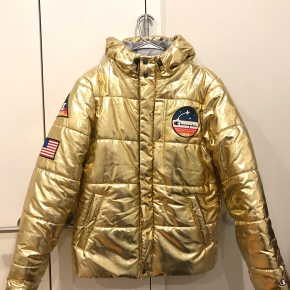 Champion Metallic Gold Puffer Jacket 